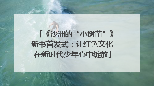 《沙洲的“小树苗”》新书首发式：让红色文化在新时代少年心中绽放