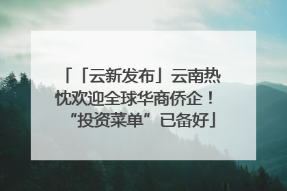 「云新发布」云南热忱欢迎全球华商侨企！“投资菜单”已备好