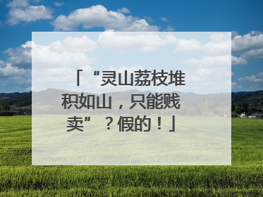 “灵山荔枝堆积如山，只能贱卖”？假的！