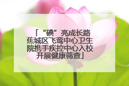 “碘”亮成长路 蕉城区飞鸾中心卫生院携手疾控中心入校开展健康筛查