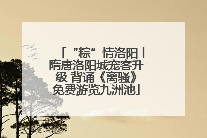 “粽”情洛阳丨隋唐洛阳城宠客升级 背诵《离骚》免费游览九洲池