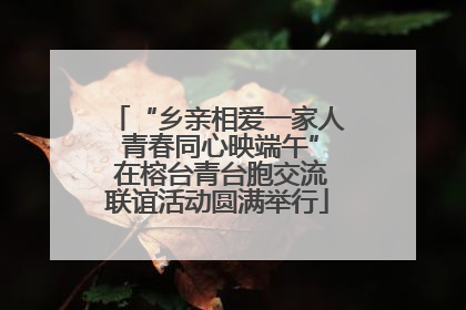 “乡亲相爱一家人 青春同心映端午” 在榕台青台胞交流联谊活动圆满举行