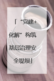 “党建+化解”构筑基层治理安全堤坝