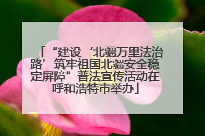 “建设‘北疆万里法治路’筑牢祖国北疆安全稳定屏障”普法宣传活动在呼和浩特市举办