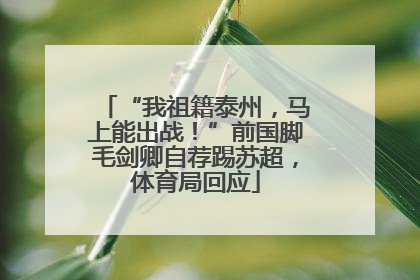 “我祖籍泰州，马上能出战！”前国脚毛剑卿自荐踢苏超，体育局回应