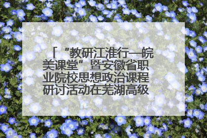 “教研江淮行—皖美课堂”暨安徽省职业院校思想政治课程研讨活动在芜湖高级职业技术学校举行