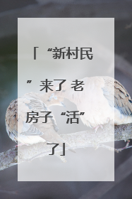 “新村民”来了 老房子“活”了