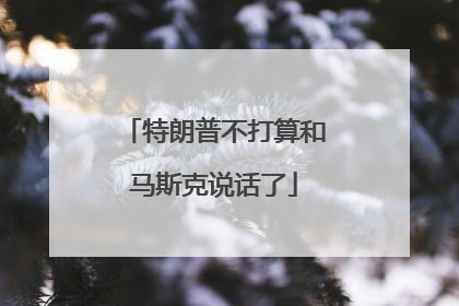 特朗普不打算和马斯克说话了