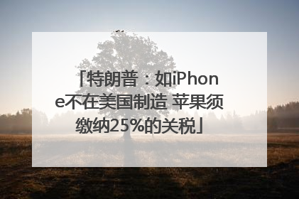 特朗普：如iPhone不在美国制造 苹果须缴纳25%的关税