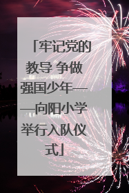 牢记党的教导 争做强国少年——向阳小学举行入队仪式