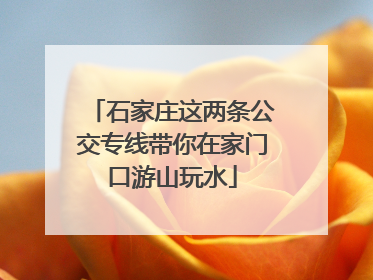 石家庄这两条公交专线带你在家门口游山玩水
