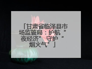 甘肃省临泽县市场监管局：护航“夜经济” 守护“烟火气”