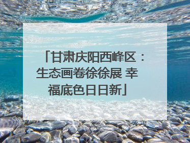 甘肃庆阳西峰区：生态画卷徐徐展 幸福底色日日新