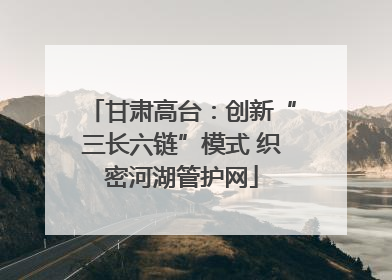 甘肃高台：创新“三长六链”模式 织密河湖管护网