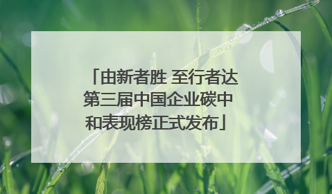 由新者胜 至行者达 第三届中国企业碳中和表现榜正式发布
