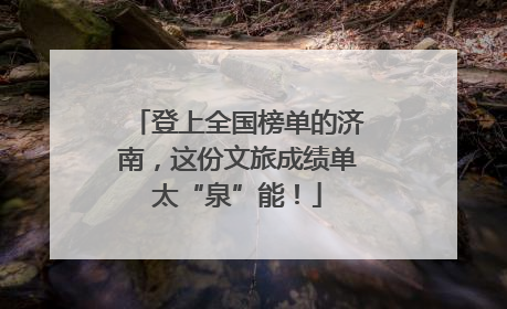 登上全国榜单的济南，这份文旅成绩单太“泉”能！