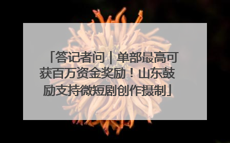 答记者问｜单部最高可获百万资金奖励！山东鼓励支持微短剧创作摄制