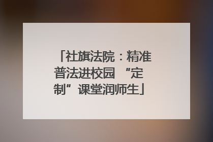 社旗法院：精准普法进校园 “定制”课堂润师生