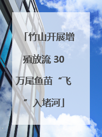 竹山开展增殖放流 30万尾鱼苗“飞”入堵河