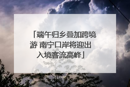 端午归乡叠加跨境游 南宁口岸将迎出入境客流高峰