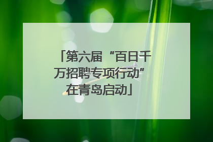 第六届“百日千万招聘专项行动”在青岛启动
