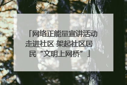 网络正能量宣讲活动走进社区 架起社区居民“文明上网桥”