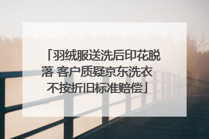 羽绒服送洗后印花脱落 客户质疑京东洗衣不按折旧标准赔偿