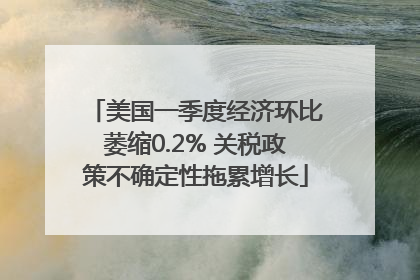 美国一季度经济环比萎缩0.2% 关税政策不确定性拖累增长