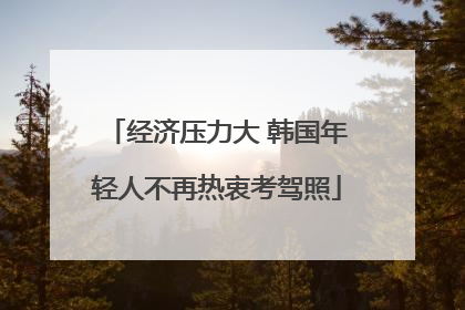 经济压力大 韩国年轻人不再热衷考驾照