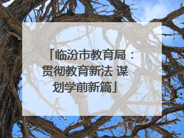 临汾市教育局：贯彻教育新法 谋划学前新篇