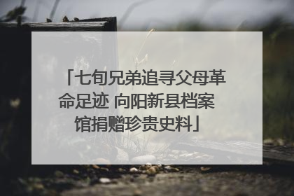 七旬兄弟追寻父母革命足迹 向阳新县档案馆捐赠珍贵史料