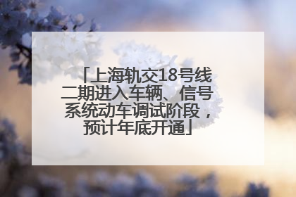 上海轨交18号线二期进入车辆、信号系统动车调试阶段，预计年底开通
