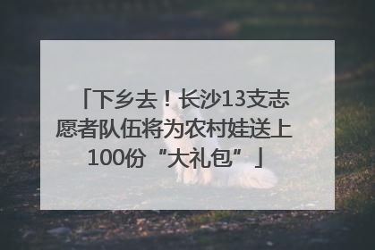 下乡去！长沙13支志愿者队伍将为农村娃送上100份“大礼包”