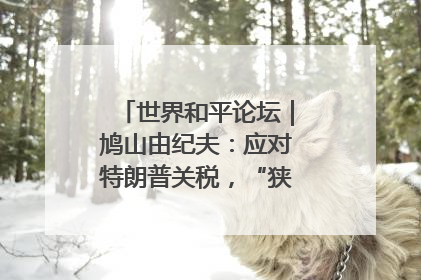 世界和平论坛｜鸠山由纪夫：应对特朗普关税，“狭路相逢勇者胜”