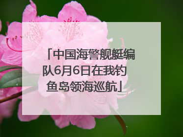 中国海警舰艇编队6月6日在我钓鱼岛领海巡航