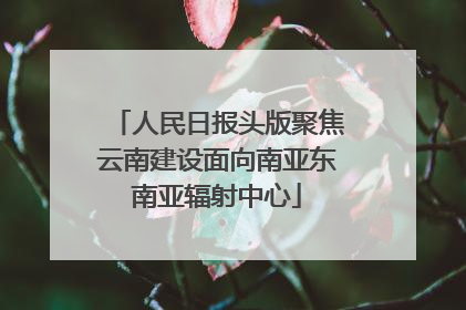 人民日报头版聚焦云南建设面向南亚东南亚辐射中心
