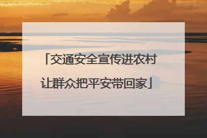 交通安全宣传进农村 让群众把平安带回家