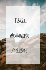 从江：改革赋能产业兴