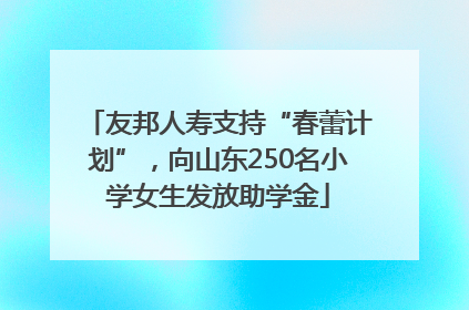 友邦人寿支持“春蕾计划”，向山东250名小学女生发放助学金