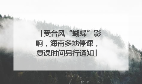 受台风“蝴蝶”影响，海南多地停课，复课时间另行通知
