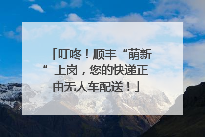 叮咚！顺丰“萌新”上岗，您的快递正由无人车配送！