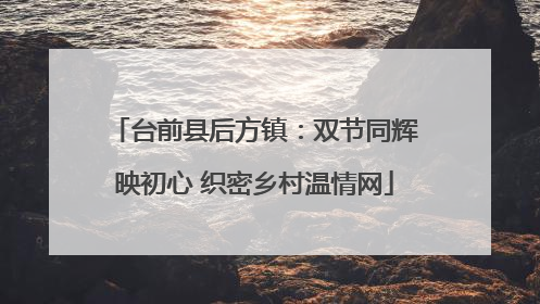 台前县后方镇：双节同辉映初心 织密乡村温情网