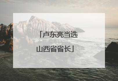 卢东亮当选山西省省长