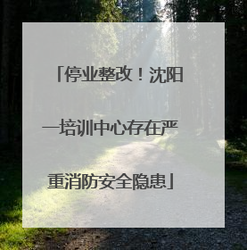 停业整改！沈阳一培训中心存在严重消防安全隐患