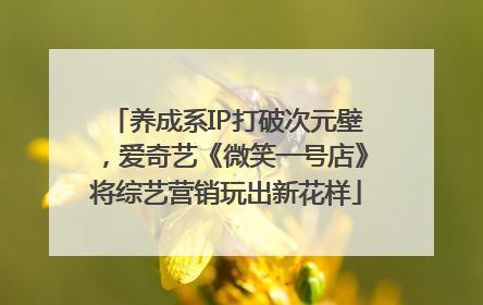 养成系IP打破次元壁，爱奇艺《微笑一号店》将综艺营销玩出新花样