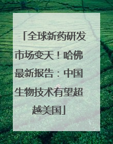 全球新药研发市场变天！哈佛最新报告：中国生物技术有望超越美国