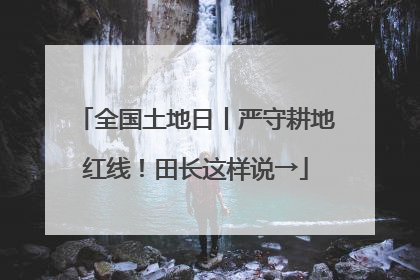 全国土地日丨严守耕地红线！田长这样说→