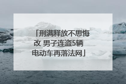 刑满释放不思悔改 男子连盗5辆电动车再落法网