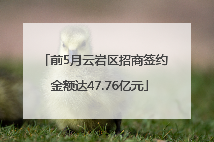 前5月云岩区招商签约金额达47.76亿元