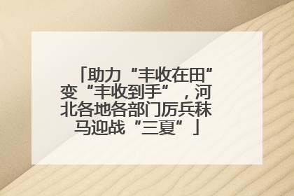 助力“丰收在田”变“丰收到手”，河北各地各部门厉兵秣马迎战“三夏”